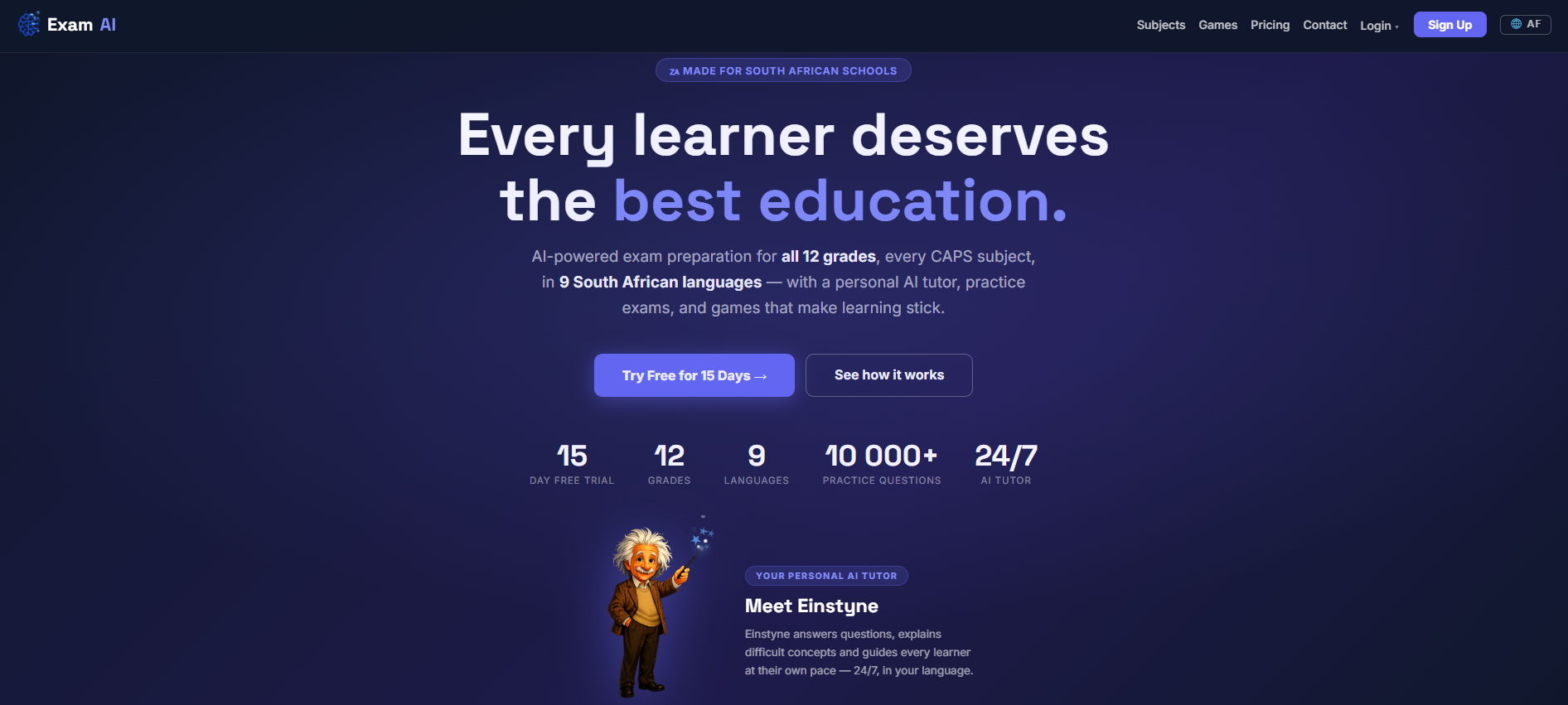 ExamAI homepage
